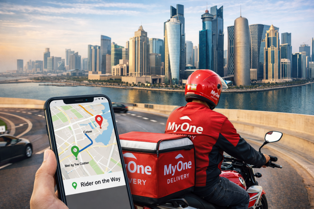 Fast and reliable Qatar delivery services by My One Delivery rider